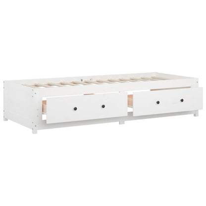 Berkfield Day Bed White 75x190 cm Small Single Solid Wood Pine