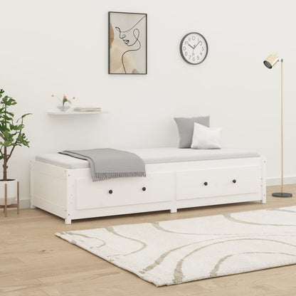 Berkfield Day Bed White 75x190 cm Small Single Solid Wood Pine