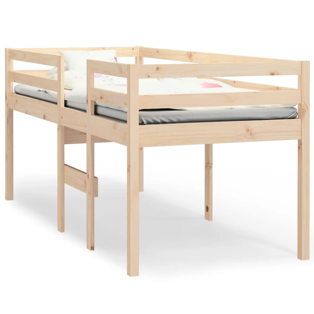 Berkfield High Sleeper Bed 90x190 cm 3FT Single Solid Wood Pine