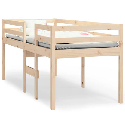 Berkfield High Sleeper Bed 90x190 cm 3FT Single Solid Wood Pine