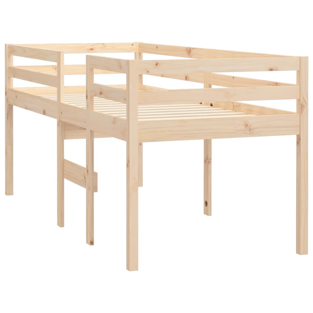 Berkfield High Sleeper Bed 90x190 cm 3FT Single Solid Wood Pine