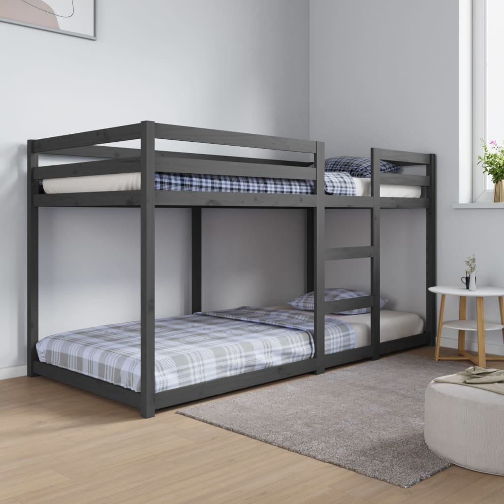 Berkfield Bunk Bed Grey 90x200 cm Solid Wood Pine