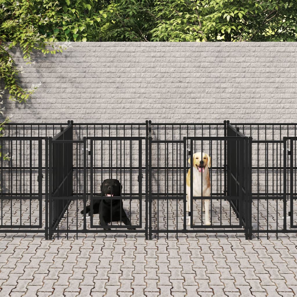 Berkfield Outdoor Dog Kennel Steel 7.51 må_