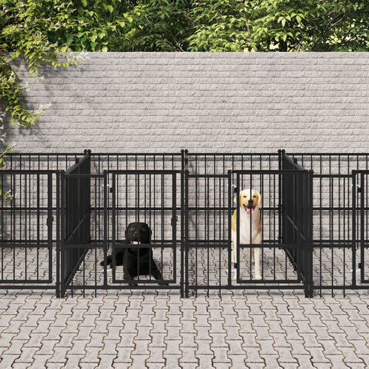 Berkfield Outdoor Dog Kennel Steel 11.26 m�__