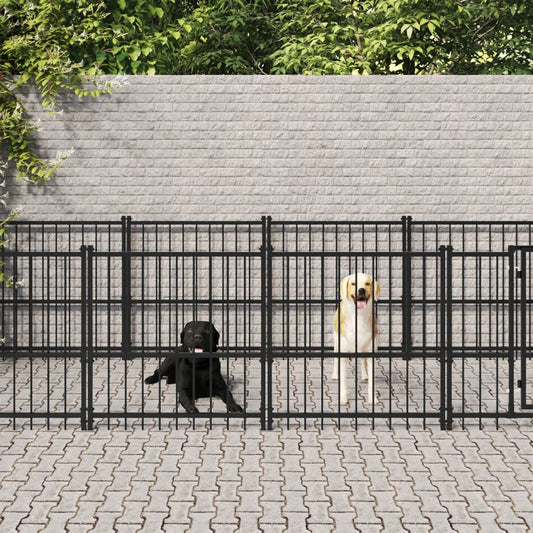 Berkfield Outdoor Dog Kennel Steel 7.51 m�__