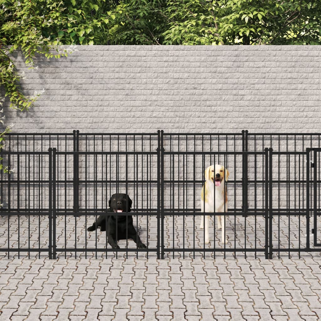 Berkfield Outdoor Dog Kennel Steel 16.89 m�__