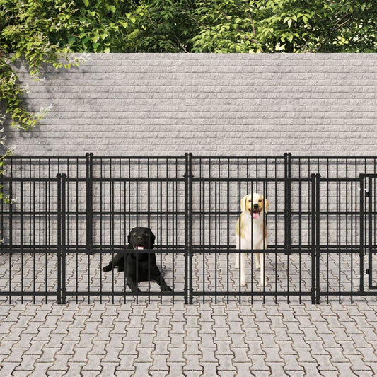 Berkfield Outdoor Dog Kennel Steel 16.89 m�__