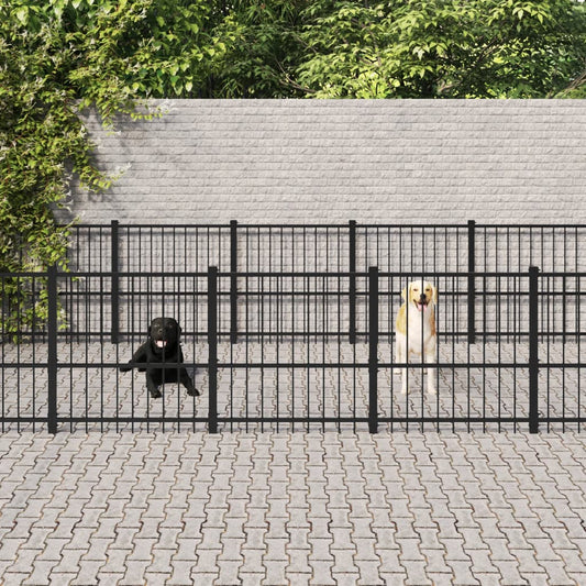 Berkfield Outdoor Dog Kennel Steel 14.11 m�__