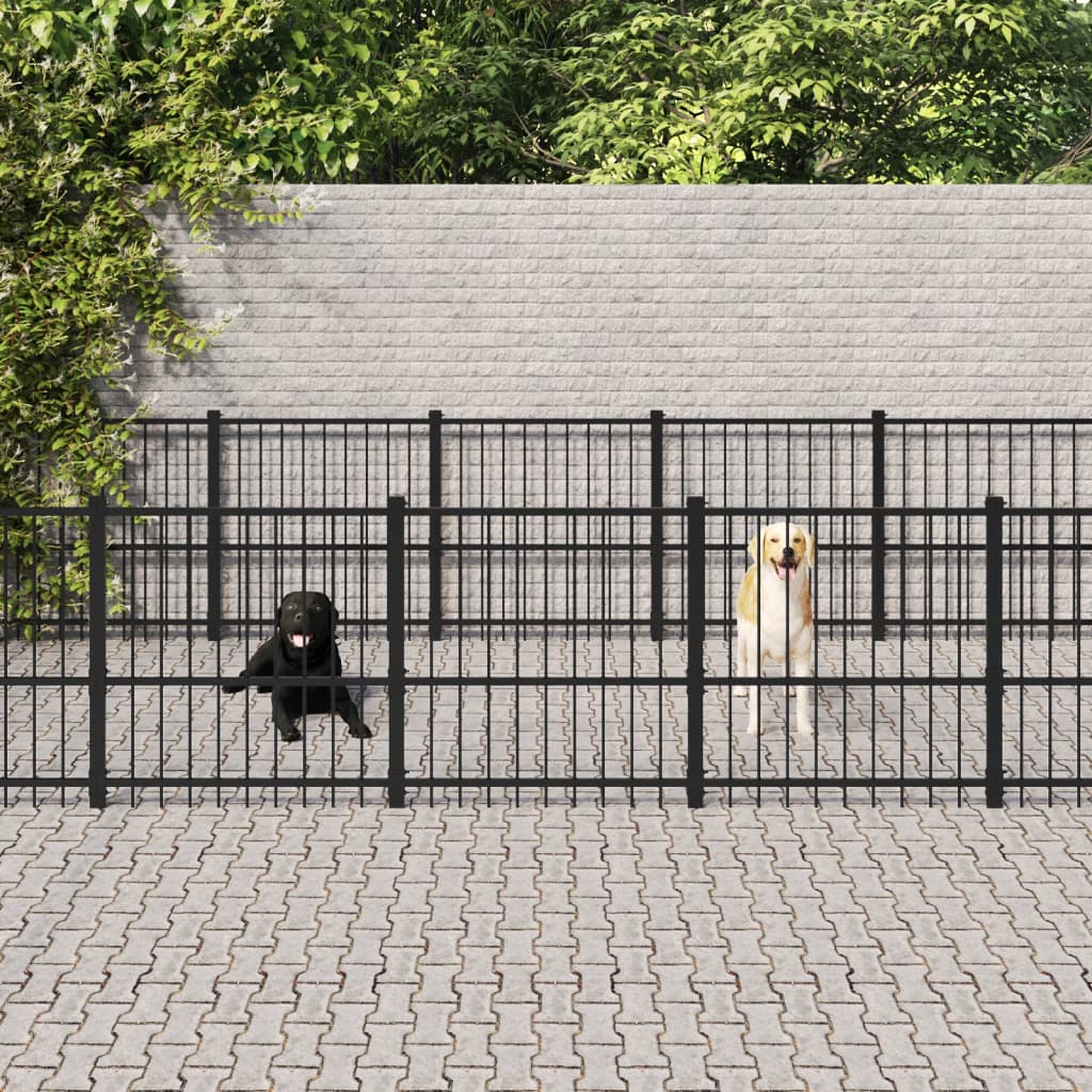 Berkfield Outdoor Dog Kennel Steel 28.23 m�__