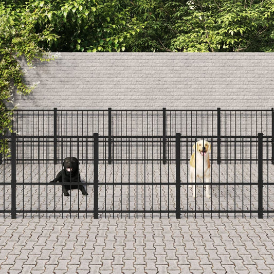 Berkfield Outdoor Dog Kennel Steel 22.58 m�__
