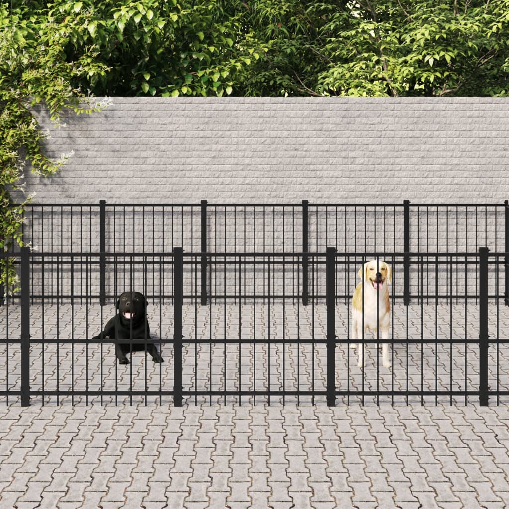 Berkfield Outdoor Dog Kennel Steel 37.64 m�__
