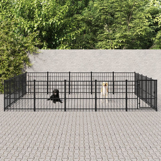 Berkfield Outdoor Dog Kennel Steel 23.52 m�__