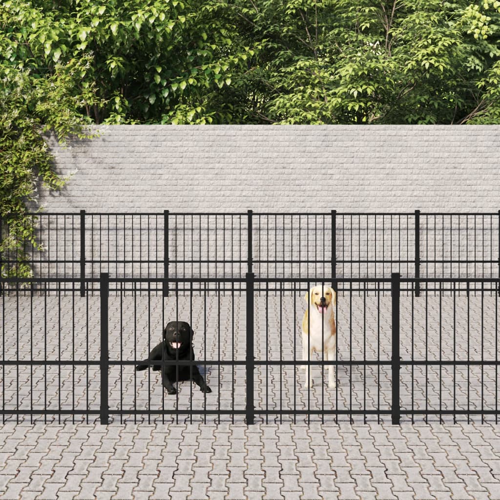 Berkfield Outdoor Dog Kennel Steel 56.45 m�__