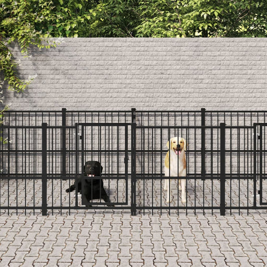 Berkfield Outdoor Dog Kennel Steel 7.51 m�__