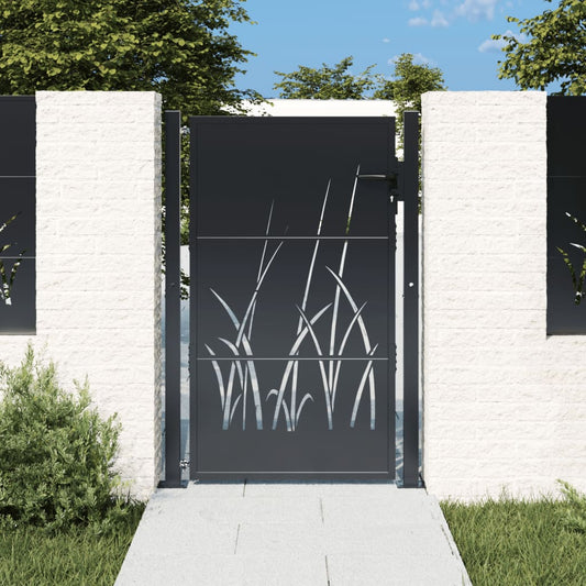 Berkfield Garden Gate Anthracite 105x130 cm Steel Grass Design