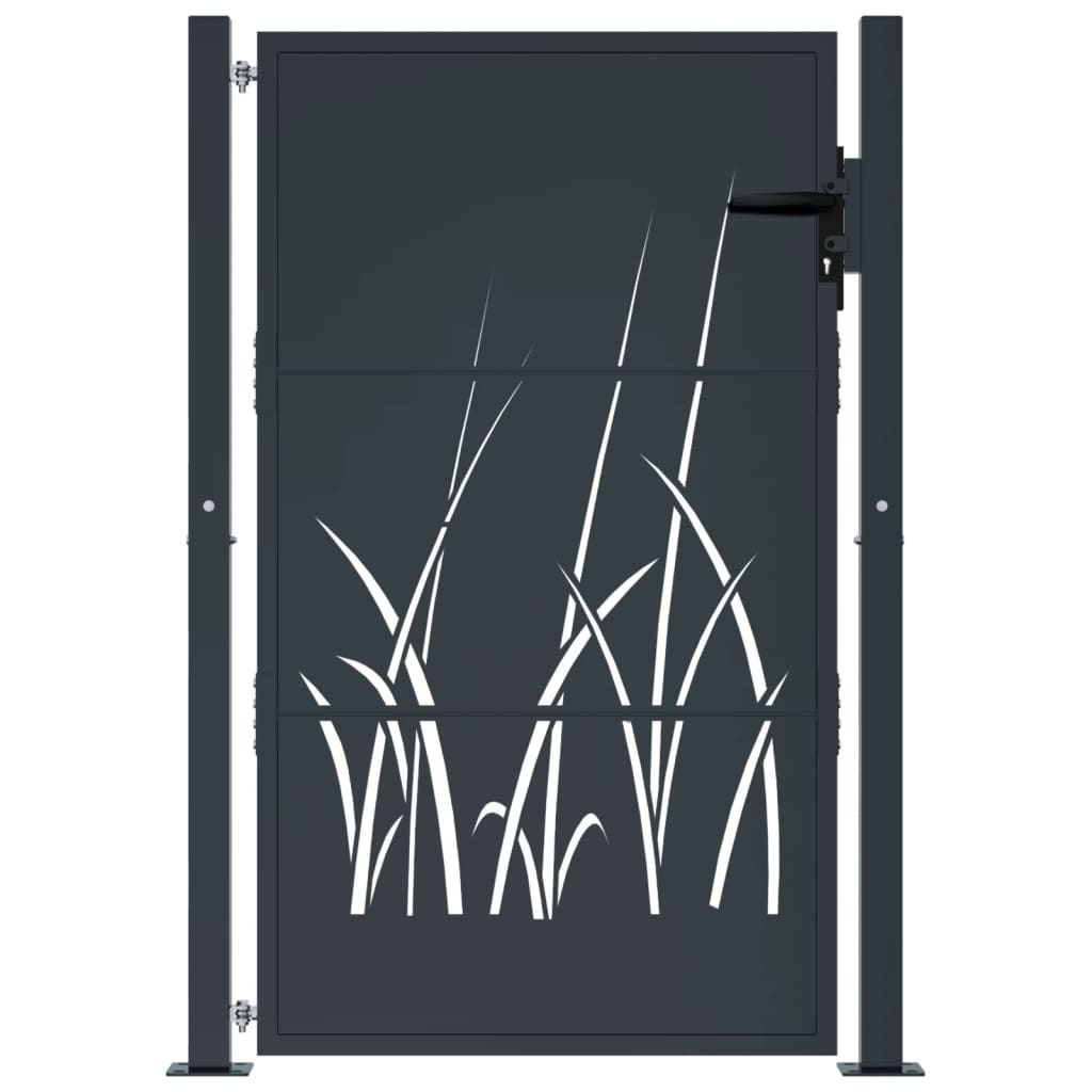 Berkfield Garden Gate Anthracite 105x155 cm Steel Grass Design