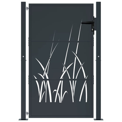 Berkfield Garden Gate Anthracite 105x155 cm Steel Grass Design