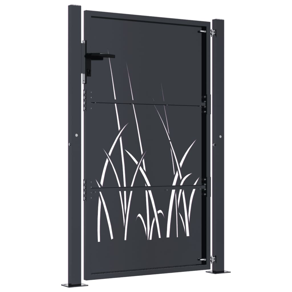 Berkfield Garden Gate Anthracite 105x155 cm Steel Grass Design
