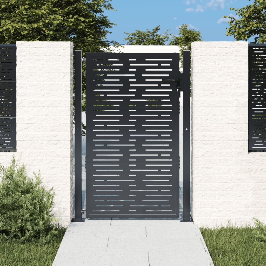 Berkfield Garden Gate Anthracite 105x155 cm Steel Square Design