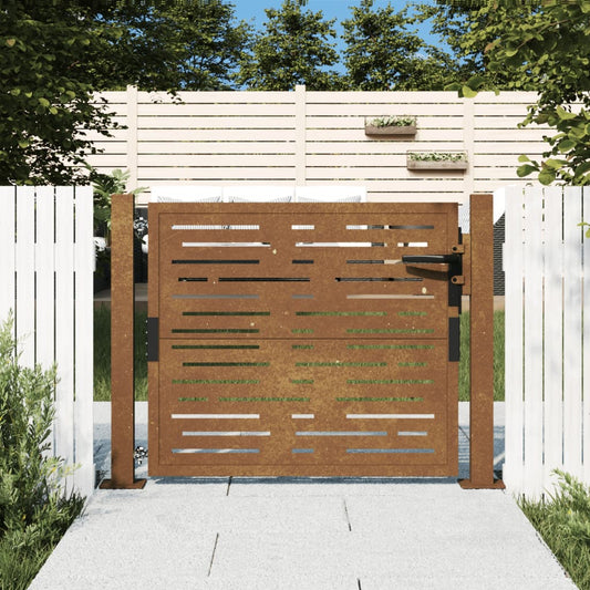 Berkfield Garden Gate 105x105 cm Corten Steel Square Design