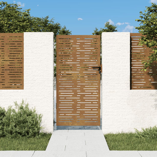 Berkfield Garden Gate 85x175 cm Corten Steel Square Design