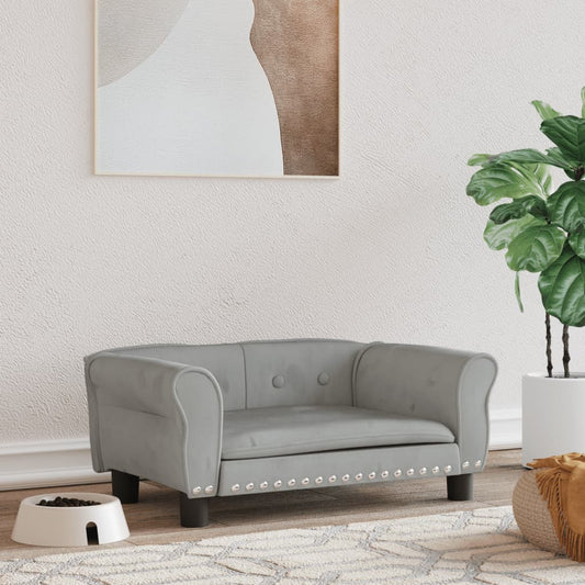 Berkfield Dog Bed Light Grey 70x45x30 cm Velvet