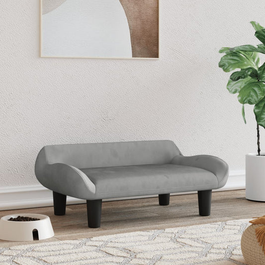 Berkfield Dog Bed Light Grey 70x40x24 cm Velvet