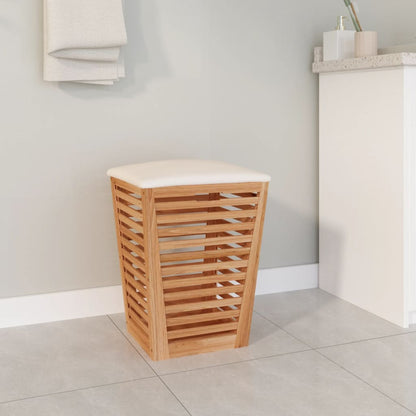 Berkfield Bathroom Stool 40.5x40.5x56 cm Solid Wood Walnut
