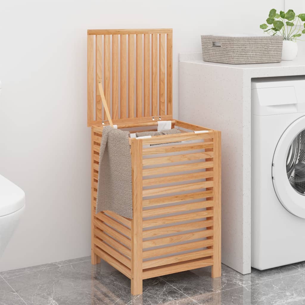 Berkfield Laundry Basket 45x45x65 cm Solid Wood Walnut