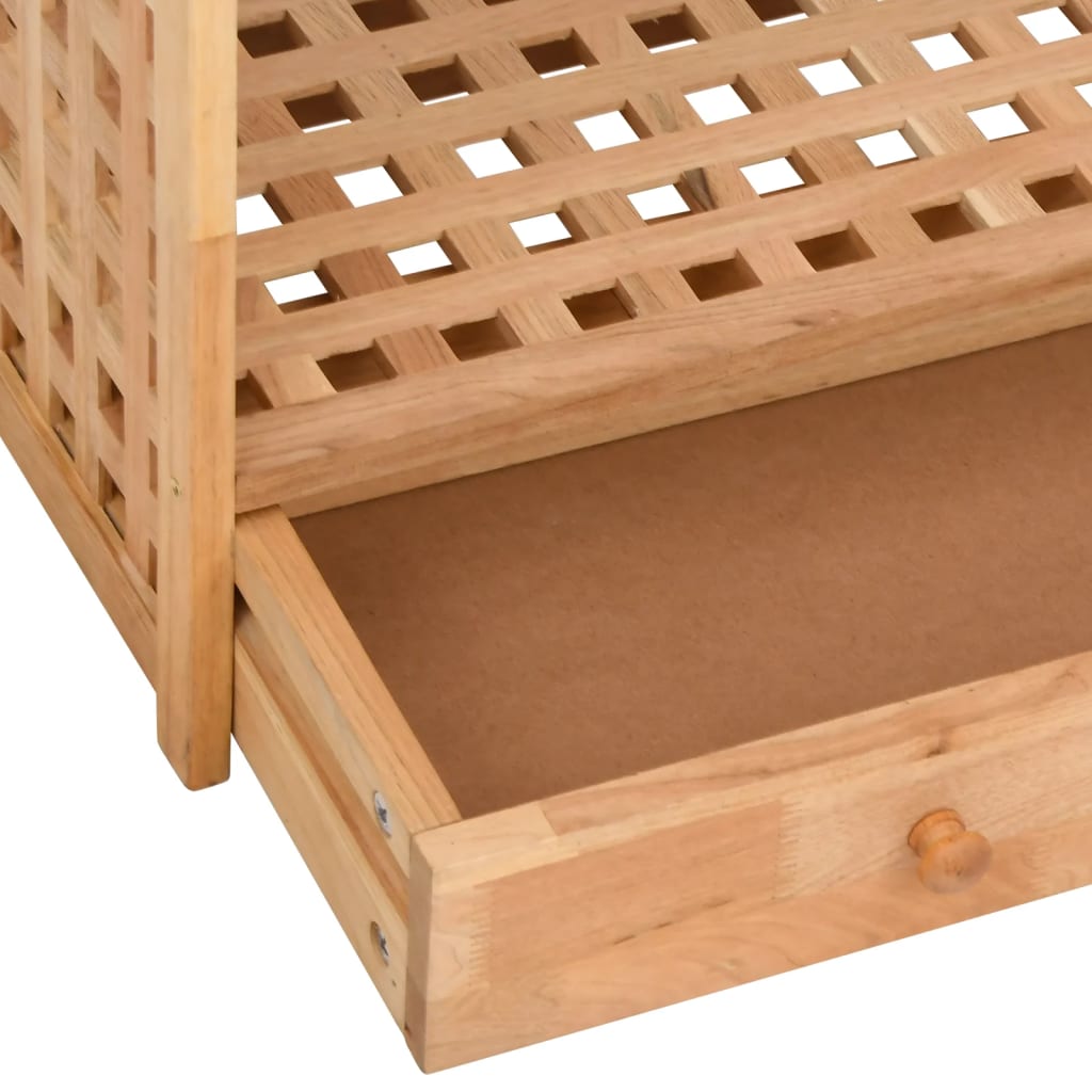 Berkfield Shoe Rack with Drawer 70x27x81 cm Solid Wood Walnut