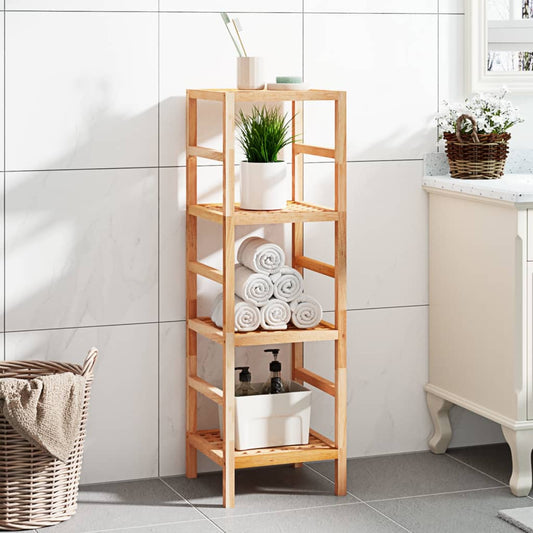 Berkfield Bathroom Shelf 35.5x35.5x112.5 cm Solid Wood Walnut