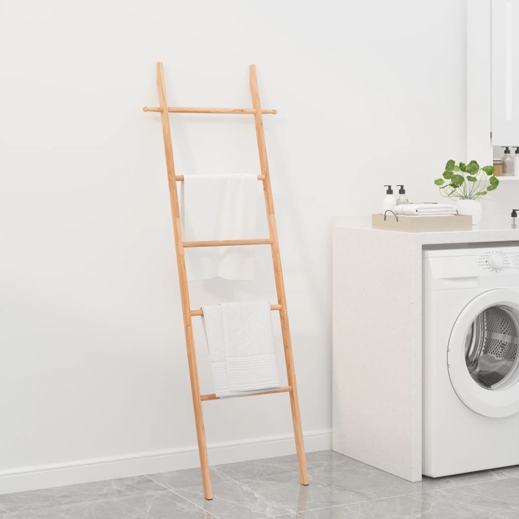 Berkfield Towel Ladder 170 cm Solid Wood Walnut
