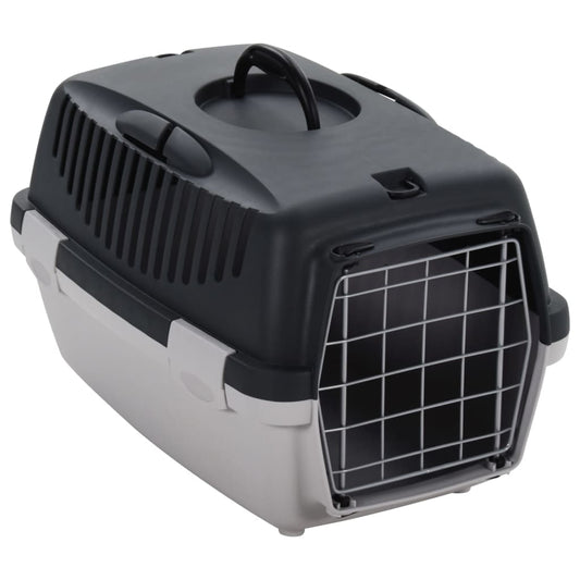 Berkfield Pet Transport Box Grey and Black 48x32x31 cm PP