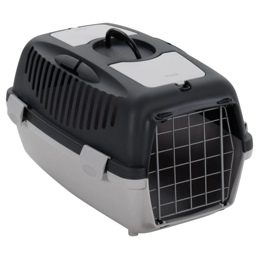 Berkfield Pet Transport Box Grey and Black 55x36x35 cm PP