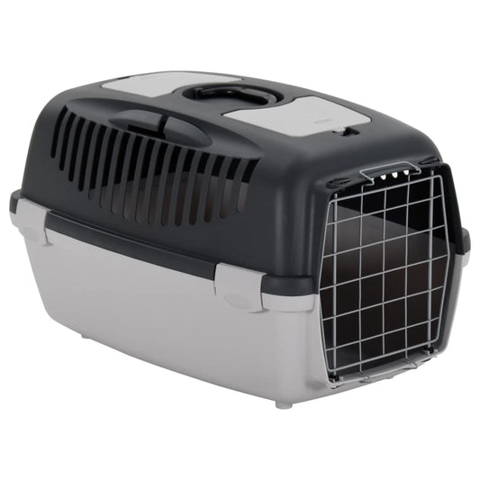 Berkfield Pet Carrier Grey and Black 61x40x38 cm PP