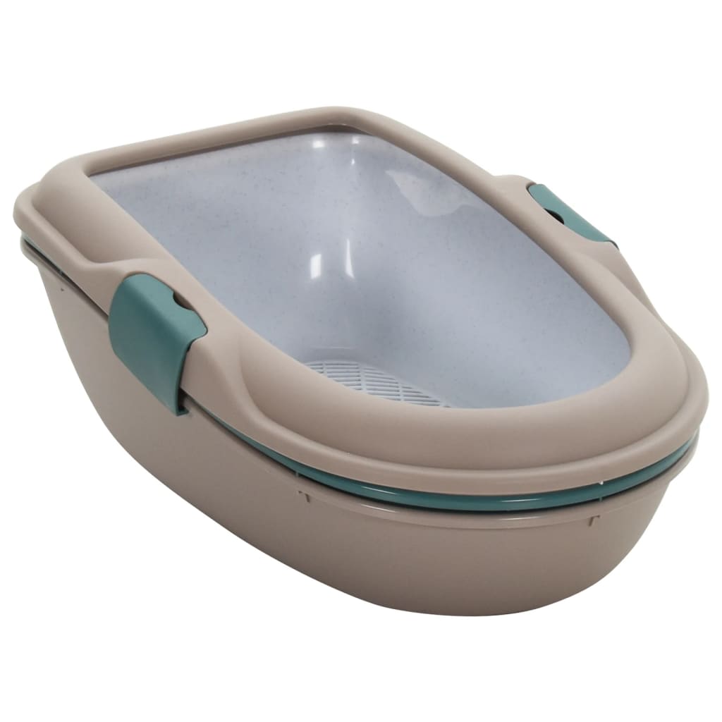 Berkfield Cat Litter Tray Brown and White 59x39x22 cm PP