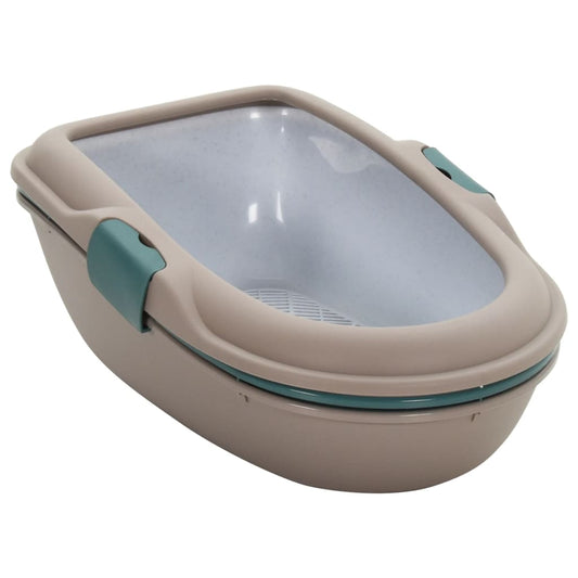 Berkfield Cat Litter Tray Brown and White 59x39x22 cm PP