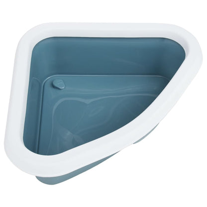 Berkfield Cat Litter Tray White and Blue 56x40x14 cm PP