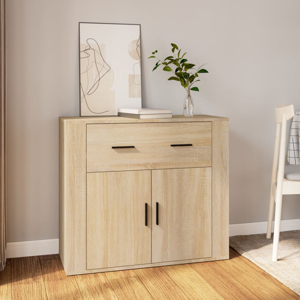 Berkfield Sideboard Sonoma Oak 80x33x70 cm Engineered Wood