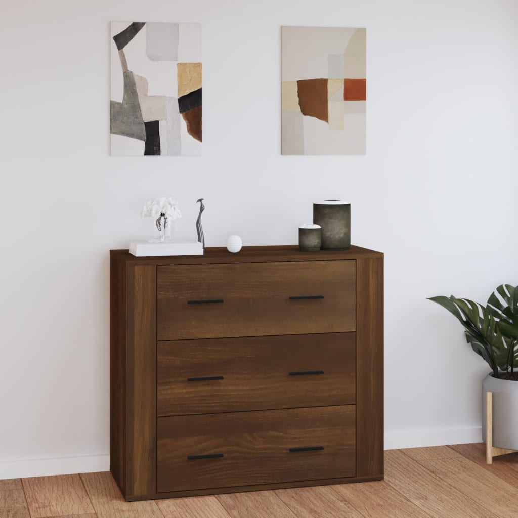 Berkfield Sideboard Brown Oak 80x33x70 cm Engineered Wood