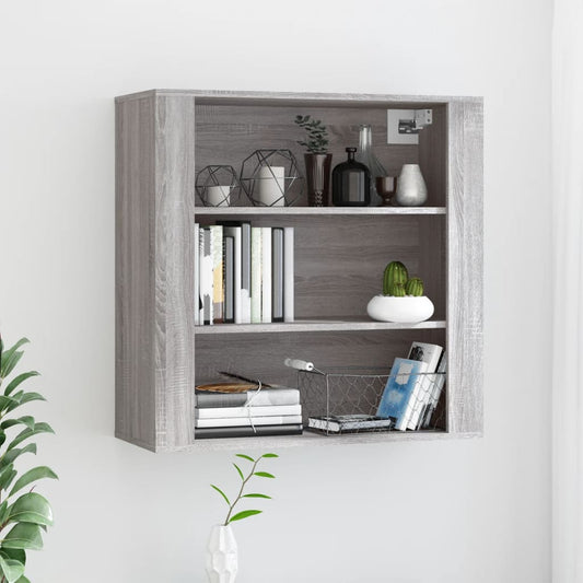 Berkfield Wall Cabinet Grey Sonoma 80x33x80 cm Engineered Wood