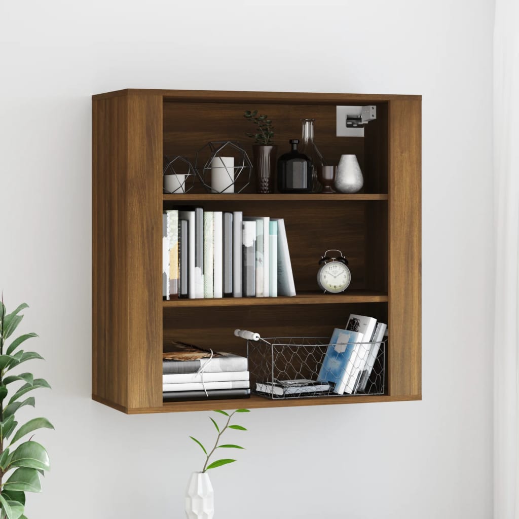 Berkfield Wall Cabinet Brown Oak 80x33x80 cm Engineered Wood