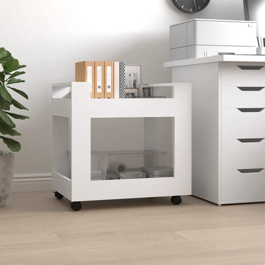 Berkfield Desk Trolley White 60x45x60 cm Engineered Wood