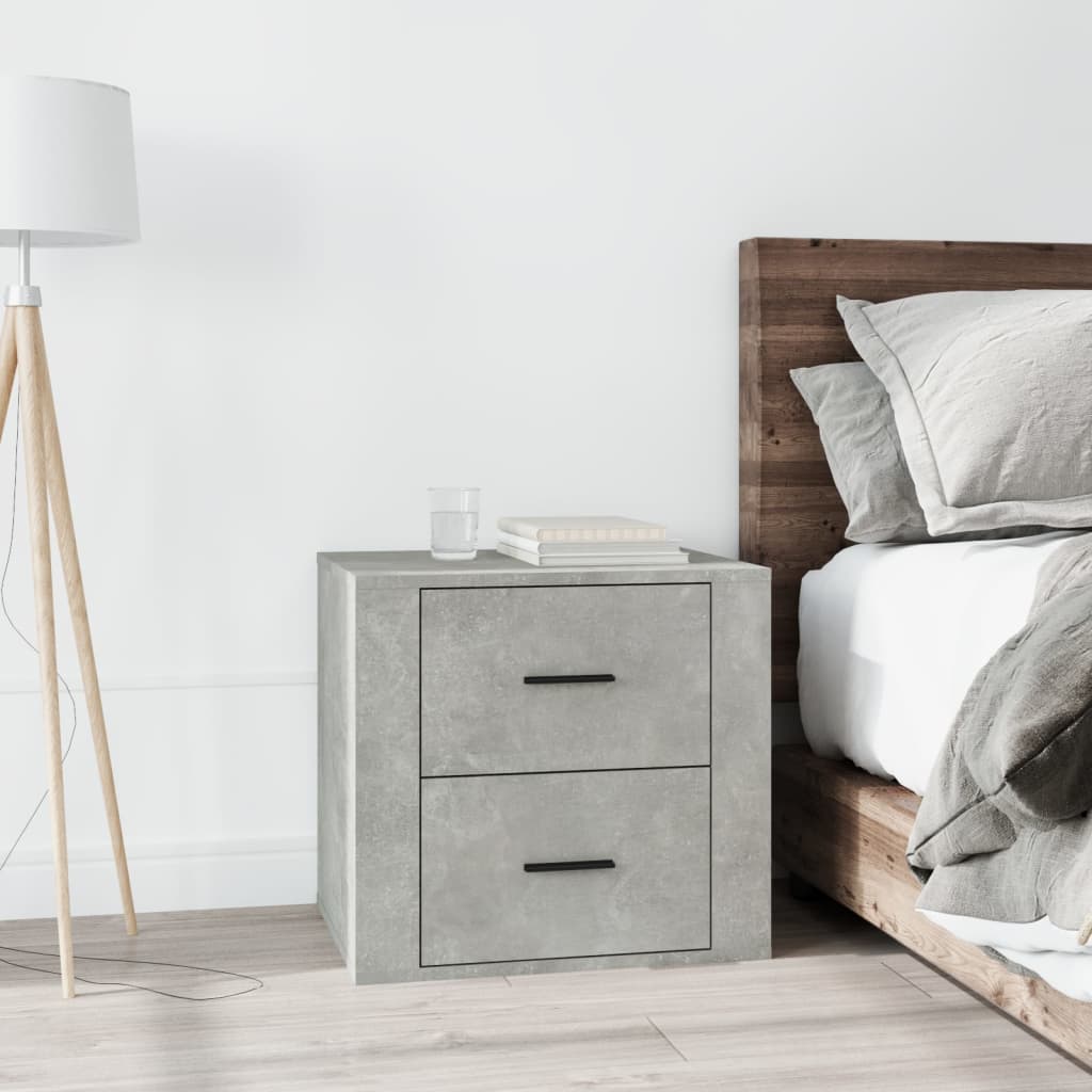 Berkfield Bedside Cabinet Concrete Grey 50x39x47 cm