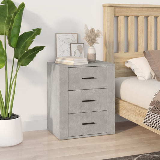 Berkfield Bedside Cabinet Concrete Grey 50x36x60 cm Engineered Wood
