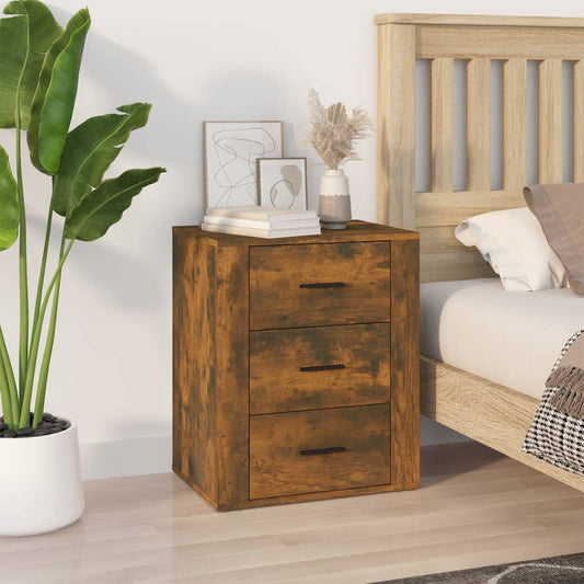 Berkfield Bedside Cabinet Smoked Oak 50x36x60 cm Engineered Wood
