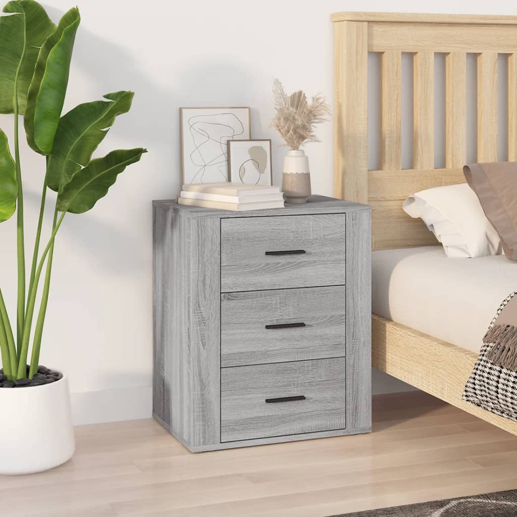 Berkfield Bedside Cabinet Grey Sonoma 50x36x60 cm Engineered Wood