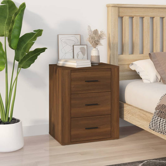 Berkfield Bedside Cabinet Brown Oak 50x36x60 cm Engineered Wood