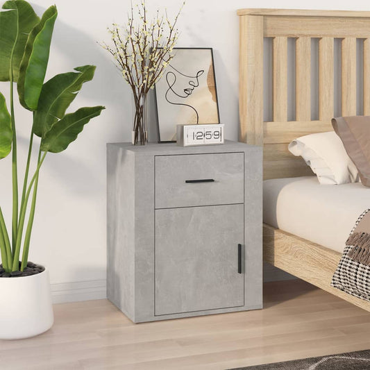 Berkfield Bedside Cabinet Concrete Grey 50x36x60 cm Engineered Wood