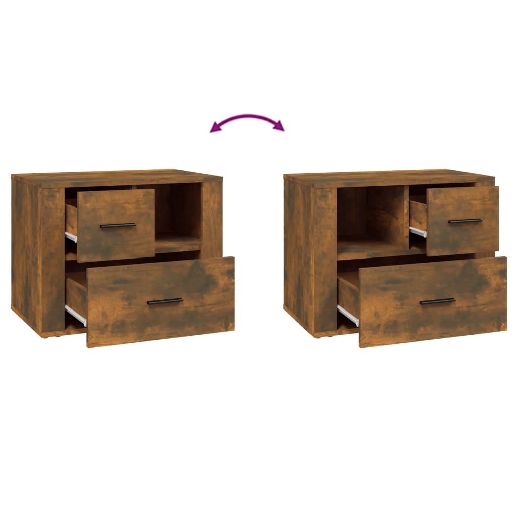 Berkfield Bedside Cabinet Smoked Oak 60x36x45 cm Engineered Wood